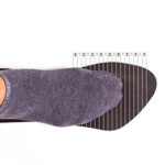 shoe size measurement on white background